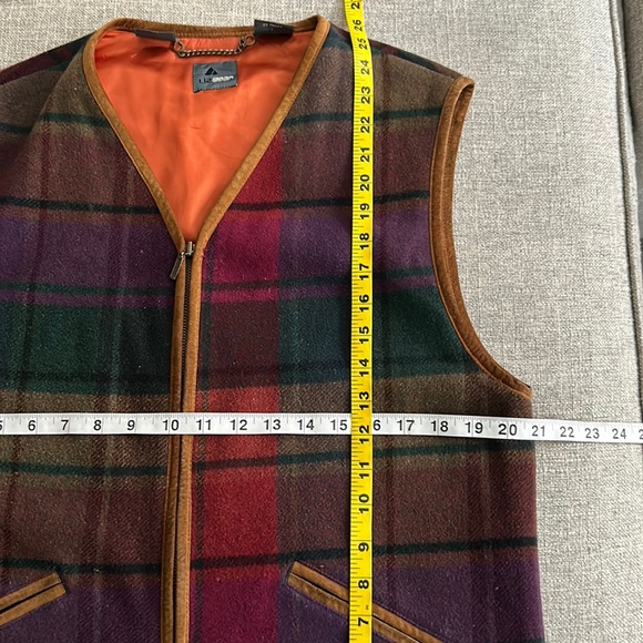 Vintage Liz Wear Plaid Country Western Vest Wool Blend - Picture 10 of 11